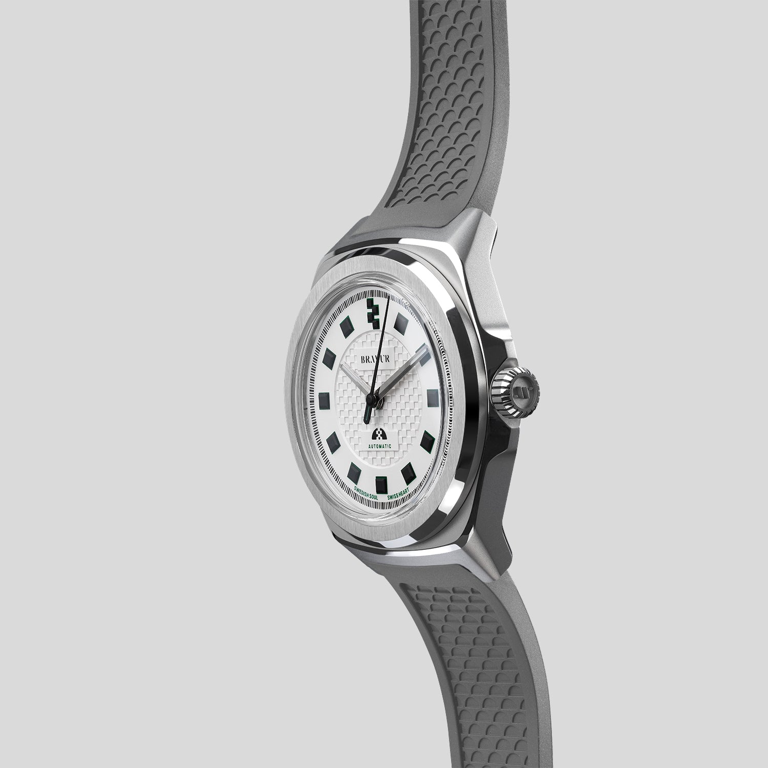 Grey FKM rubber strap for Team Heritage series
