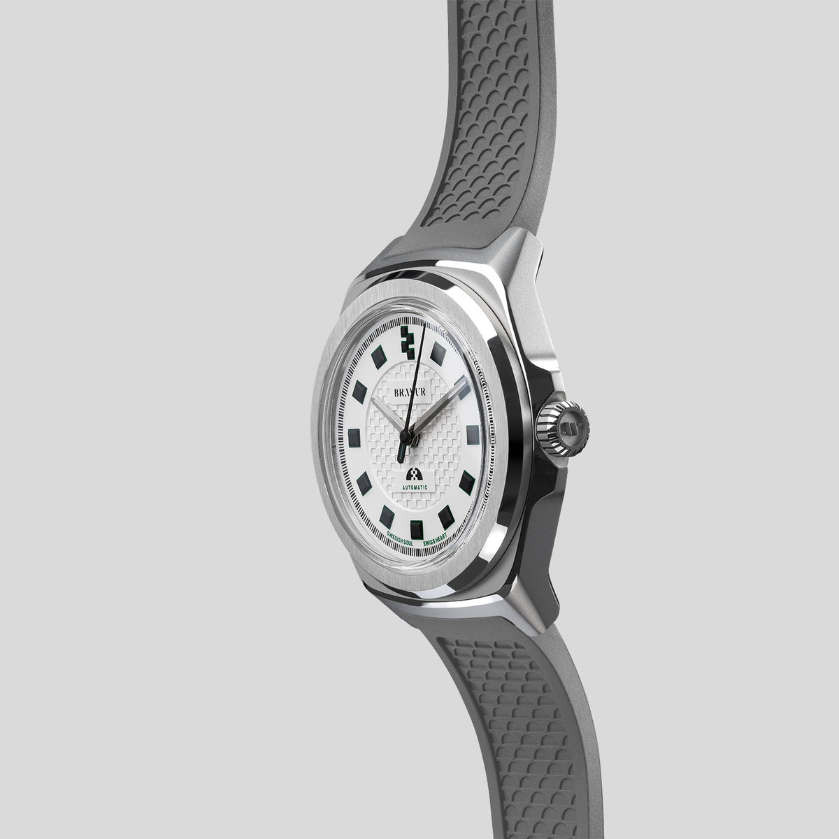 Grey FKM rubber strap for Team Heritage series