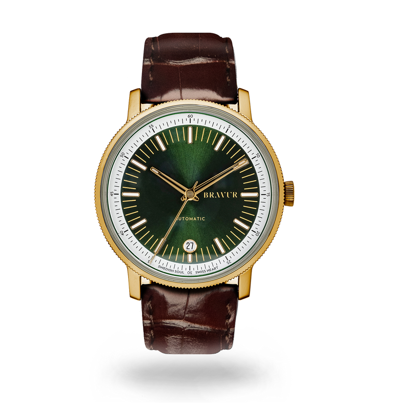 BW003 Gold PVD - Bottle Green dial